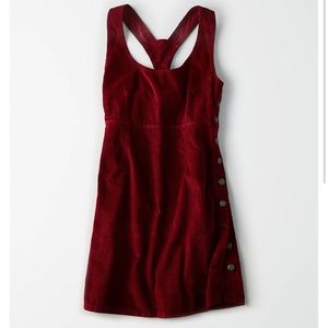 NEW WITH TAGS American Eagle red corduroy pinafore dress (M)